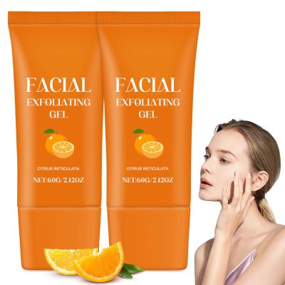 Facial Exfoliating Gel for Face and Body, 60g Deep Pore Face Exfoliante Gel De Naranja Peeling Scrub,Deep Clean Pores, Remove Blackheads Moisturize Cleansing, Body Exfoliating for All Types Skin