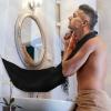 Kingsmile Beard Hair Catcher, Beard Bib Apron for Men, Beard Bib & Beard Apron, Beard Catcher with 2 Suction Cups, Hair Clippings Catcher, Shaving Apron for Shaving & Trimming, Waterproof Black view 1