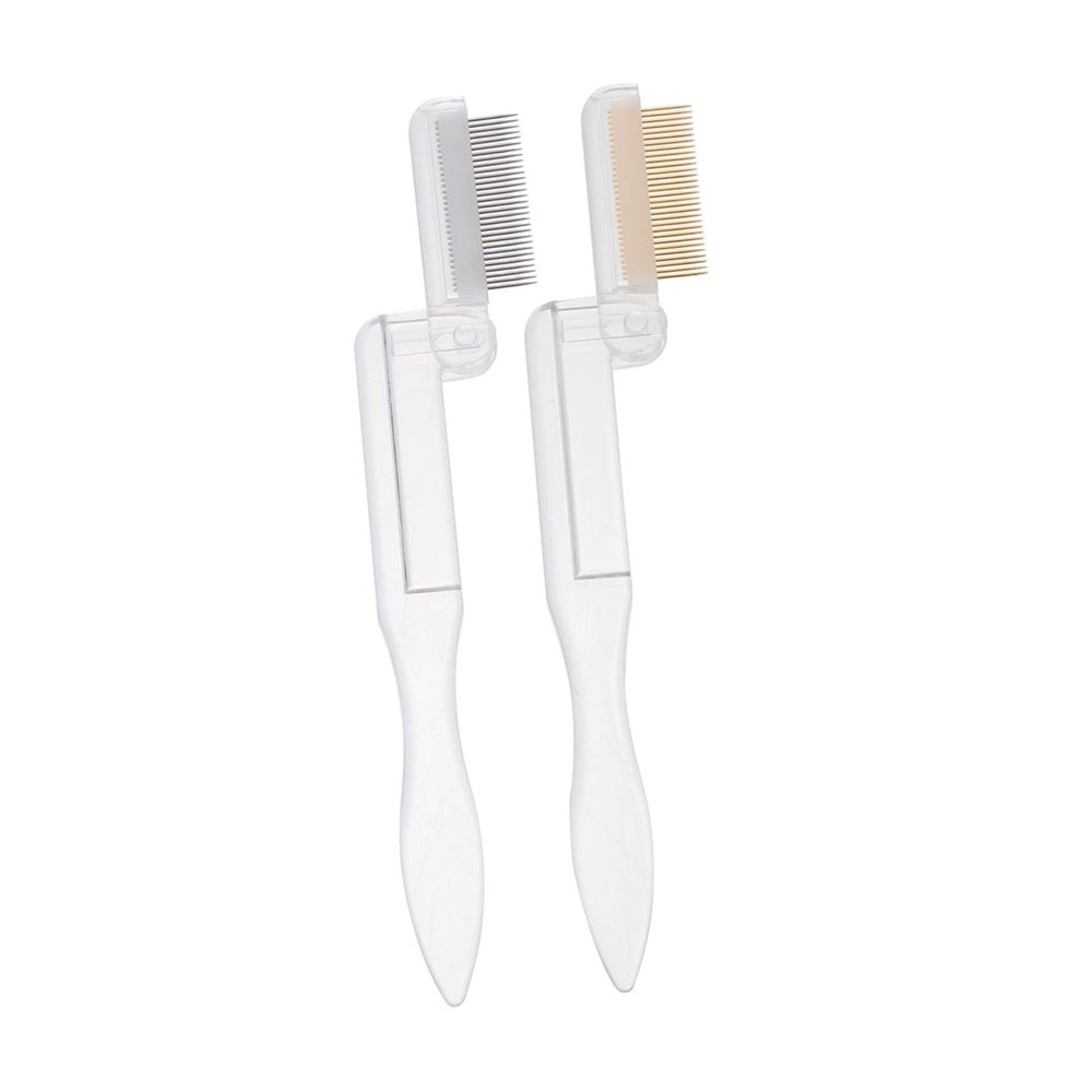DECHOUS 2Pcs Handheld Eyelash Shaping Tool Foldable Eyebrow and Eyelash Combs for Travel Compact and Portable Design for Home and Salon Use Great for Makeup Lovers