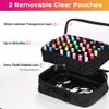 BYOOTIQUE Rolling Makeup Train Case Soft Sided Nylon Fabric Travel Cosmetic Organizer Storage Makeup Trolley Trolley Suitcase for Makeup Artist, Pink view 2