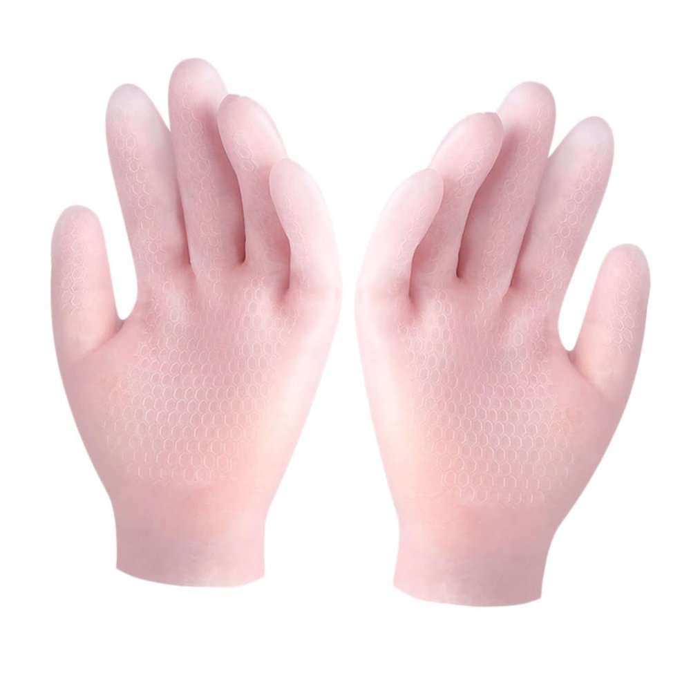 DEARMAMY SEBS Moisturizing Gloves for Dry Hand Pair Skin-Friendly Hand Cover for Softening and Exfoliating for Daily Use and Overnight Hydration
