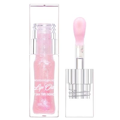 Lip Oil, Hydrating Plumping Lip Oil for Water Locking & Moisturizing, Long Lasting & Sparkling Lipstick for Women Daily Makeup, COLOR