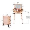 22 Inch Large Capacity Aluminum Alloy Trolley Cosmetic Case with Lamp and Mirror, Professional Follow-up Artist, Makeup Artist Toolbox view 3