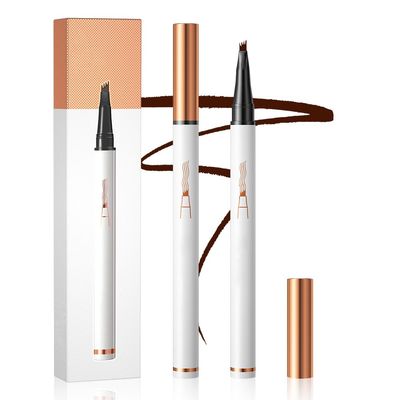 2 Pcs Eyebrow Pen, 2025 New 3D Waterproof Microblading Eyebrow Pencil 4 Tipped Brown Pen, Natural Makeup Long-Lasting Fine Stroke Magic Eyebrow Pencil Stay on All Day (Light Brown)