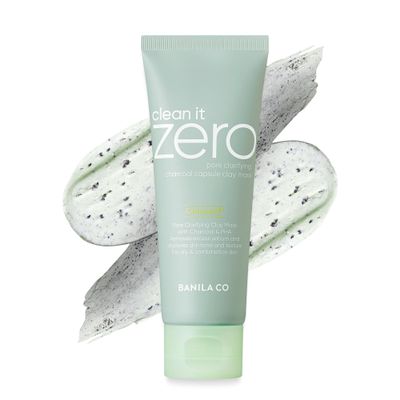 BANILA CO Clean It Zero Charcoal Capsule Pore Polish Mask | Gentle Exfoliating Facial Polish with Charcoal PHA Capsules & Green Clay | Korean Skincare for Oily & Sensitive Skin (100g / 3.53 oz)