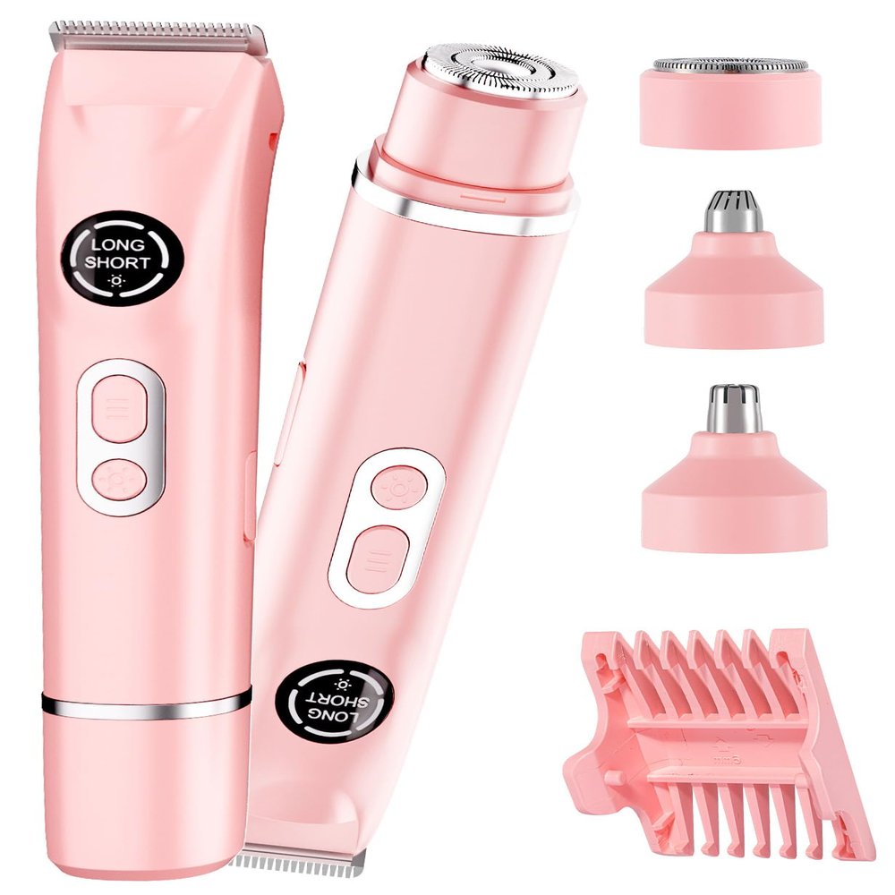 Bikini Trimmer for Women|Hair Removal Shaver - Painless Electric Razor, Cordless Body Shaver for Travel, Replaceable Lady Facial Razor|Trim Nasal/Eyebrows, IPX7 Waterproof&Easy Cleaning, Ceramic Blade