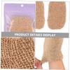 DECOMELODY 2Pcs Exfoliating Bath Mitt Gloves Ramie Jute Body Scrubbers for Gentle Dead Skin Removal Soft for Shower and Bathing Accessories view 3