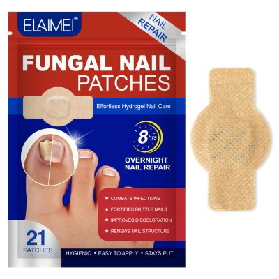 Nail Fungal Nail Renewal Patches, Nail Treatment Patches Extra Strength, Overnight Toe Nail Treatments for Damaged Nails Foot Nails Repair and Care, 21 Patches