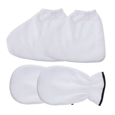 OUNONA Paraffin Wax Gloves and Booties Set 2pcs Hand and Foot Care Mitts for Moisturizing Treatment Nourishing Spa Accessories for Soft Skin