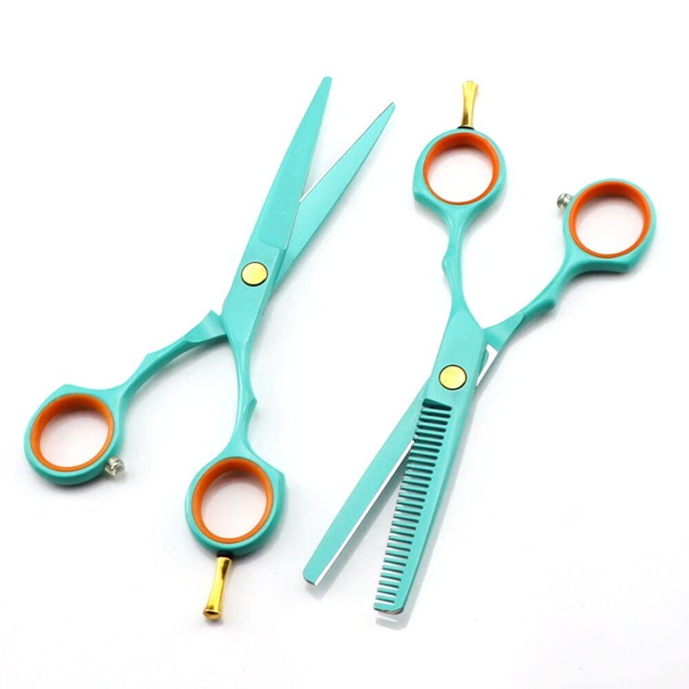 5.5inch Professional 440c Steel Light Green Scissor Cutting Barber Haircut Thinning Shears Hairdresser