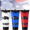 MEICOLY Red White Blue Face Body Paint with Setting Powder and Sponges,Water Based Face Paint for Halloween SFX Clown Devil Spiderman Cosplay Makeup,4th of July Body Paint view 4