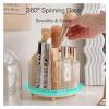 360 Rotating Dustproof Makeup Brush Organizer Makeup Brush Holder Organizer with Lid, for Vanity Bathroom Countertop with 7 Slots(Green) view 2
