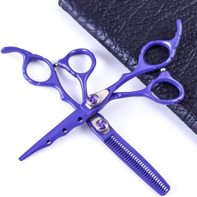 6" Hairdressing Scissor,Barber Hair Trim and Cut Thinning Hair Scissor Combination Set and Hair Thinning Set for Barber Stylist and Home DIY Blue