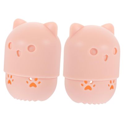 ERINGOGO 2PCS Makeup Sponge Storage Box Portable Powder Puff Holder Lid Travel Cosmetic Organizer for Makeup Supplies Dustproof Design Suitable for Beauty Enthusiasts