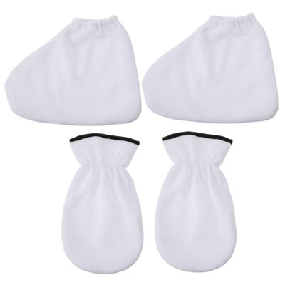 DECHOUS 4Pcs Paraffin Wax Gloves Booties for Hand and Foot Care Treatment Moisturizing Spa Cover for Warmth Nourishment Environmental Friendly Design Enhance Absorption Circulation
