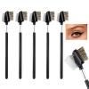 LOGJAM 5 Pcs Eyebrow Eyelash Comb Brush, Metal Dual Brow Makeup Brushes, Lash Separator For Eyelashes Extension (Bristles) view 1