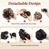 SARLA Small Sleek Claw Clip Hair Bun with Hair Scrunchies Hairpieces for Women Synthetic Elegant Updo Donut Chignon Ponytail Ease Use Dark Grey view 4