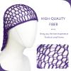 2 PCS Long Hair Nets for Sleeping Mesh Crochet Hair Wrap Breathable Sleep Cap for Women Reusable Elastic HairnetBlackPurple view 2