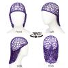2 PCS Long Hair Nets for Sleeping Mesh Crochet Hair Wrap Breathable Sleep Cap for Women Reusable Elastic HairnetBlackPurple view 3