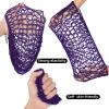 2 PCS Long Hair Nets for Sleeping Mesh Crochet Hair Wrap Breathable Sleep Cap for Women Reusable Elastic HairnetBlackPurple view 4