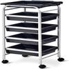 5-Layer Salon Trolley Cart with Brakes - Mobile Rolling Storage Rack for Barbers, Hairdressers & Beauty Professionals - Sturdy, Durable Universal Shelf with Selected Hardware, Silver Finish view 1