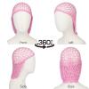 2 PCS Long Hair Nets for Sleeping Mesh Crochet Hair Wrap Breathable Sleep Cap for Women Reusable Elastic HairnetBlackPink view 3