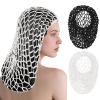 2 PCS Long Hair Nets for Sleeping Mesh Crochet Hair Wrap Breathable Sleep Cap for Women Reusable Elastic HairnetBlackWhite view 1