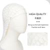 2 PCS Long Hair Nets for Sleeping Mesh Crochet Hair Wrap Breathable Sleep Cap for Women Reusable Elastic HairnetBlackWhite view 2