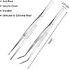 2 Pack Precision Stainless Steel Tweezers Set - Curved & Straight Tips for Electronics Repair, Craft, Jewelry Making (ST11) view 4