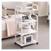 Mobile Esthetician Cart on Wheels, 4-Tier Salon Storage Trolley, Rolling Organizer for Beauty Spa, 3-Tier Shelves, White Makeup Cart, Mobile Storage Solution view 1