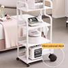 Mobile Esthetician Cart on Wheels, 4-Tier Salon Storage Trolley, Rolling Organizer for Beauty Spa, 3-Tier Shelves, White Makeup Cart, Mobile Storage Solution view 2