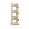 Barbershop Beauty Trolley with Wheels - Salon Storage Rack, Multi-Layered Organizer with Side Ventilation & Hanging Basket, Increased Height for Spa & Tattoo Use (38.5x35.5x117cm) view 1
