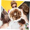 VICASKY Curly Wavy Messy Bun Hair Piece for Women Elastic Drawstring Updo Hair Extension Adds Volume Fullness for Prom Wedding Daily Use Soft Comfortable Synthetic Hair Bun view 3