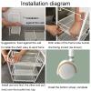 3-Tier Rolling Salon Trolley Storage Cart - Multifunctional Grid Shelving Unit with Smooth Finish, Durable Carbon Steel Frame, Perfect for Beauty Salons, Spa, and Home Use - White view 4