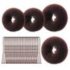 34PCS/Set Hair Bun Maker, 4 Sizes Coffee Hair Bun Donut with Bobby Pins for Kids Girls, TIE, Shapers view 3