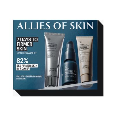 Allies of Skin 7 Days to Firmer Skin Kit | Clinical Anti-Aging Skincare Set | Cleanser, Moisturizer and Growth Factor Serum | Reduces Wrinkles & Sagging | Dermatologist-Tested