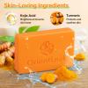 ORIENTLEAF Kojic Acid and Turmeric Soap for Dark Spots Remover, Brightening, Hyperpigmentation for Face, 4oz x 2 BARS view 3