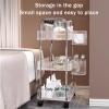 Barbershop Salon Trolley with Wheels, Side Hanging Basket, Compact Storage Solution, 4 Swivel Casters for Easy Mobility, Ideal for Spa & Tattoo (Gray, 38x28x49cm) view 4