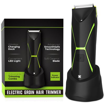 Electric Body Hair Trimmer for Men: Manscape Cordless Ball Body Shaver with Ceramic Blade Waterproof Pubic Hair Groomer Manscaping Rechargeable Wet/Dry Grooming Use for Chest Groin Legs Armpits Travel