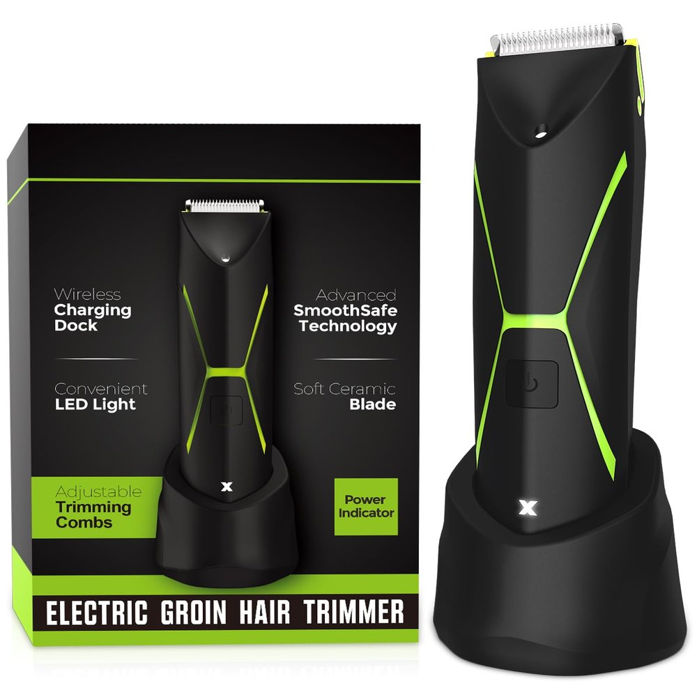 Electric Body Hair Trimmer for Men: Manscape Cordless Ball Body Shaver with Ceramic Blade Waterproof Pubic Hair Groomer Manscaping Rechargeable Wet/Dry Grooming Use for Chest Groin Legs Armpits Travel