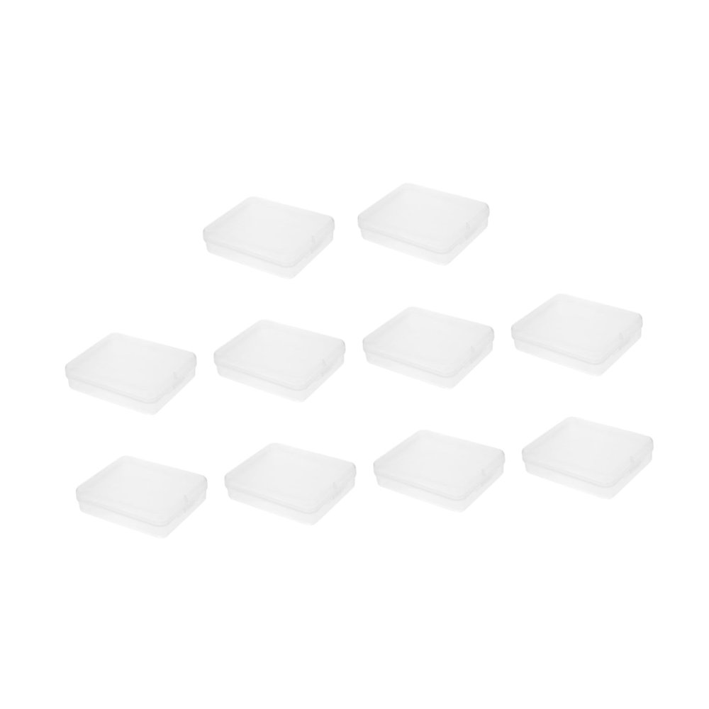 EPIGEIST 10Pcs Small Plastic Storage Case for Makeup Sponges Earring Studs Transparent Organizers for Travel Daily Use Compact Dustproof Design