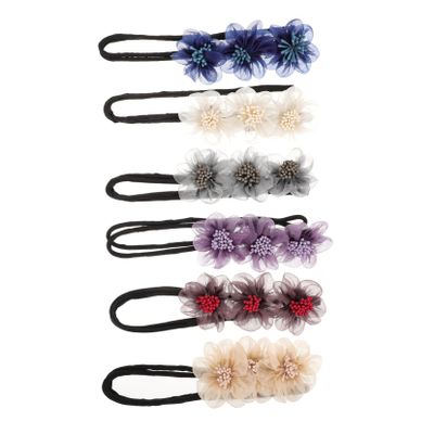 BATHVEVE 6Pcs Flower Donut Bun Maker for DIY Hair Styling Accessories Lightweight and Easy to Use Hair Curler for Floral Hairstyles and Bun Hair