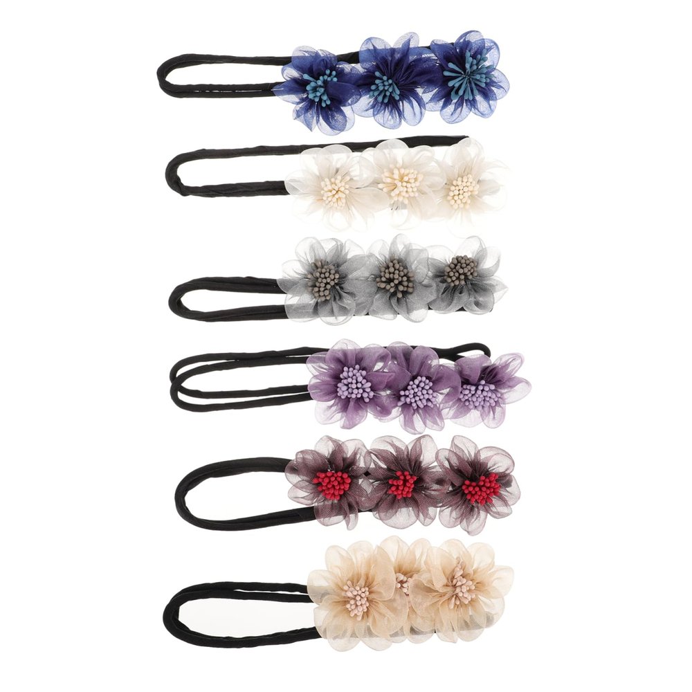 BATHVEVE 6Pcs Flower Donut Bun Maker for DIY Hair Styling Accessories Lightweight and Easy to Use Hair Curler for Floral Hairstyles and Bun Hair