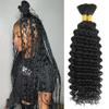 100 Percent Human Braiding Hair for Boho Braids Curly Deep Wave Bulk Human Hair for Micro Braiding Hair Bohemian Boho Knotless Braids 2 Bundles 100g Wet and Wavy 100% Human Hair Extensions No Weft view 1