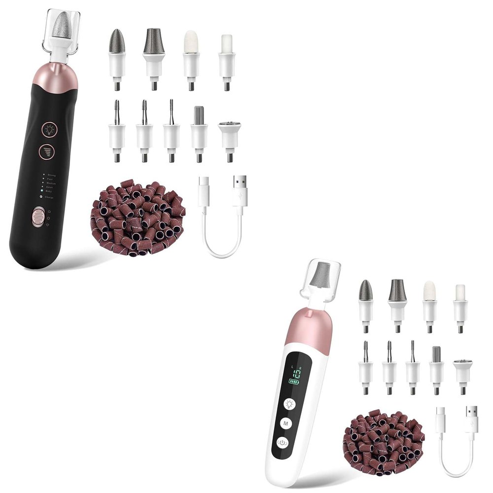 Cordless Electric Nail File Set, Professional Manicure Pedicure Kit with Memory Modes, 10 Speed Portable Nail Drill Machine, Pedicure Tools for feet, Hand Foot Care Tool for Thick Nail Toenail Cuticl