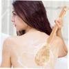 MUCKLILY Long Handle Boar Bristle Back Shower Brush for Exfoliating and Massaging Skin 1-Pack Natural Wood Design for Bathing and Dry Brushing view 2