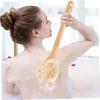MUCKLILY Long Handle Boar Bristle Back Shower Brush for Exfoliating and Massaging Skin 1-Pack Natural Wood Design for Bathing and Dry Brushing view 3