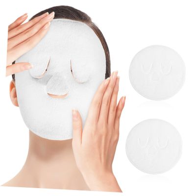 DECHOUS 2Pcs Coral Fleece Compressing Facial Towel for Hot Cold Therapy Soft Mask Towels for Spa Home Use Gentle Face Care Masks for Women