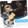Beaupretty 1Set Stainless Steel Shaving Brush Set with Holder Beard Brush Soap Bowl Portable Grooming Tool for Beard Care for Men view 2