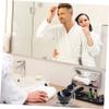 BATHVEVE 1Set Men's Shaving Kit with Brush Stand Foam Bowl Silky Shaving Brush for Comfortable Grooming for Shaving Hair Products Set Black Silver view 3